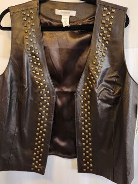 Black and Gold Studded Women's Vest